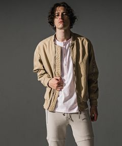David JACKET / ドロップショルダー ヴィンテージ加工 フライトジャケット (ベージュ) (8月末入荷予定) ※オーダー締切:5月23日(土)17時