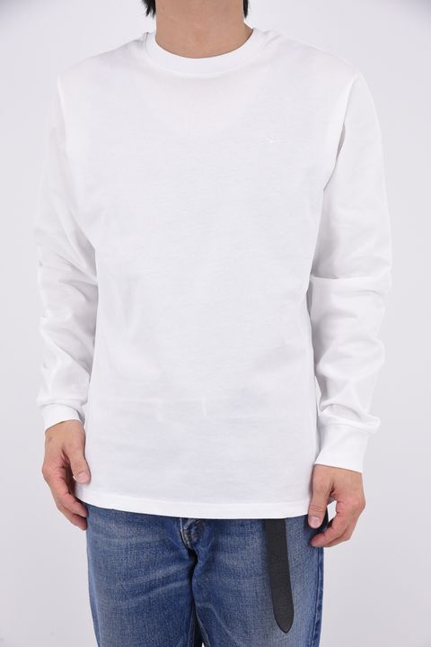【26SS】 GRADIENT RHINESTONE LONG T-SHIRT / グラデーション ラインストーンロゴ ロングスリーブTシャツ (ホワイト)