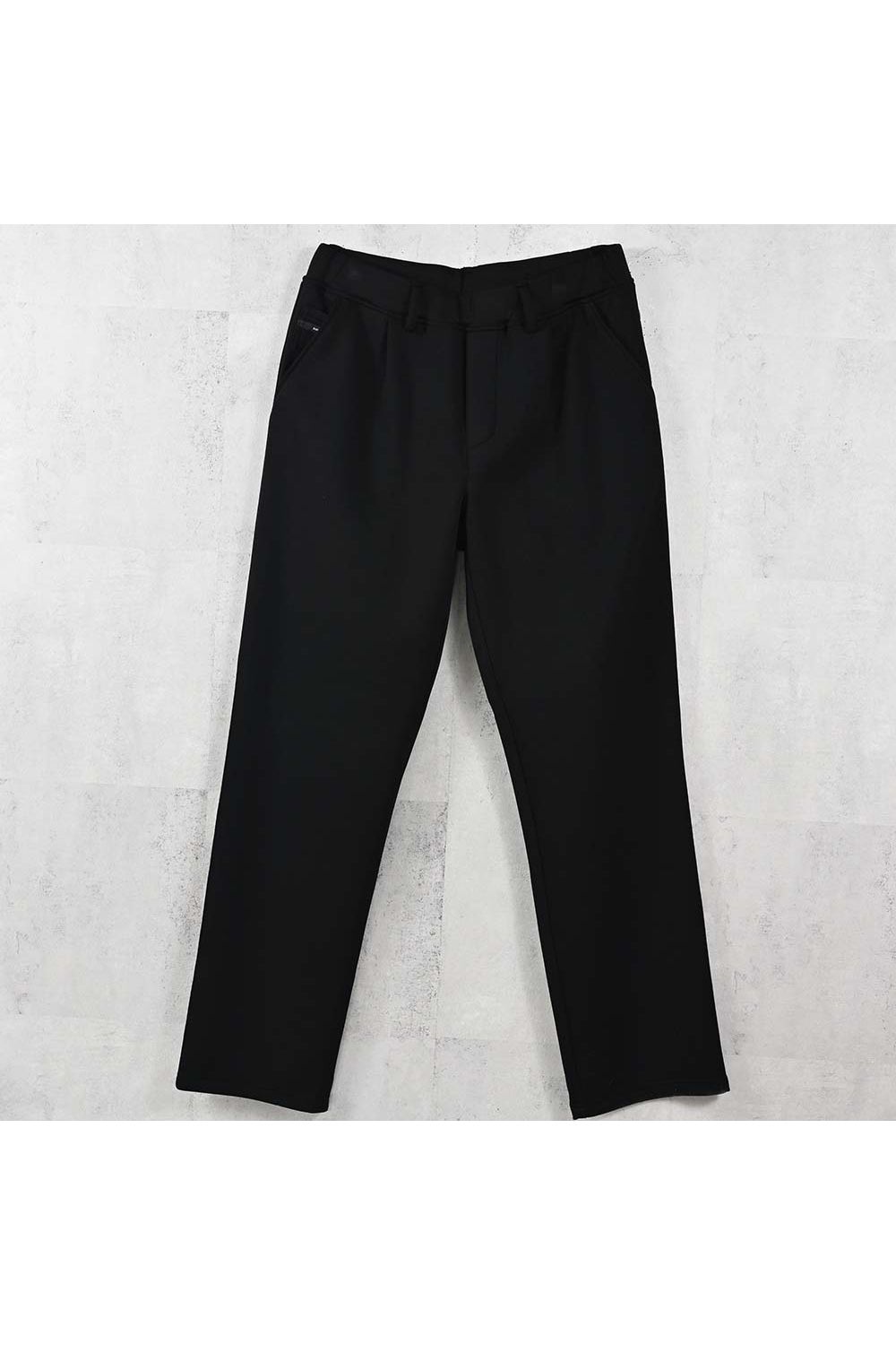 SEMI WIDE TUCK PANTS / ダンボール素材 セミワイド ワンタックイージーパンツ (ブラック) (4月中旬入荷予定) ※オーダー締切:2月15日(日)18時