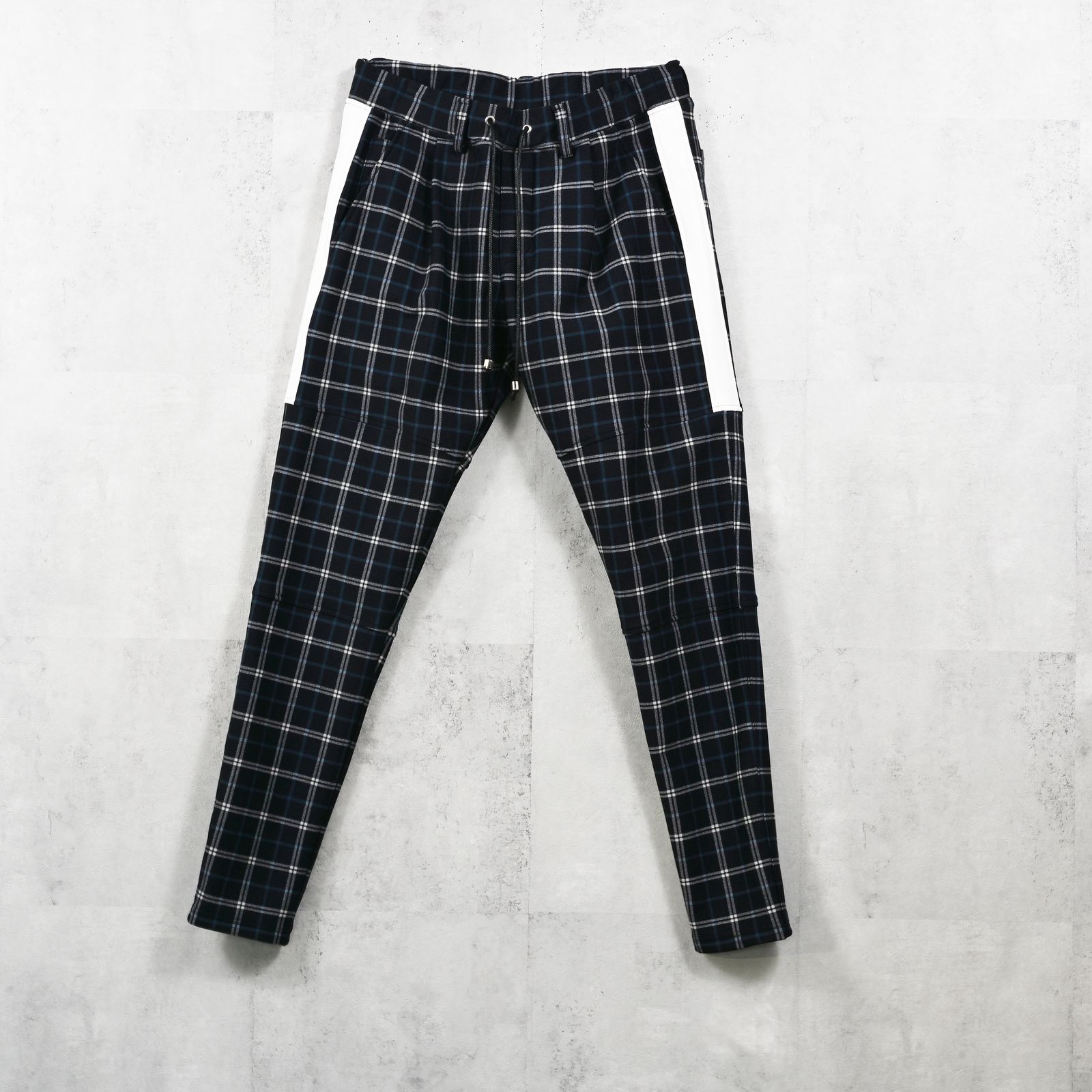 JT HEAT CHECK  PT / 裏起毛 ベロアフリース ワンタックラインパンツ (タータンブラック) (11月中旬入荷予定) ※オーダー締切:9月7日(月)17時
