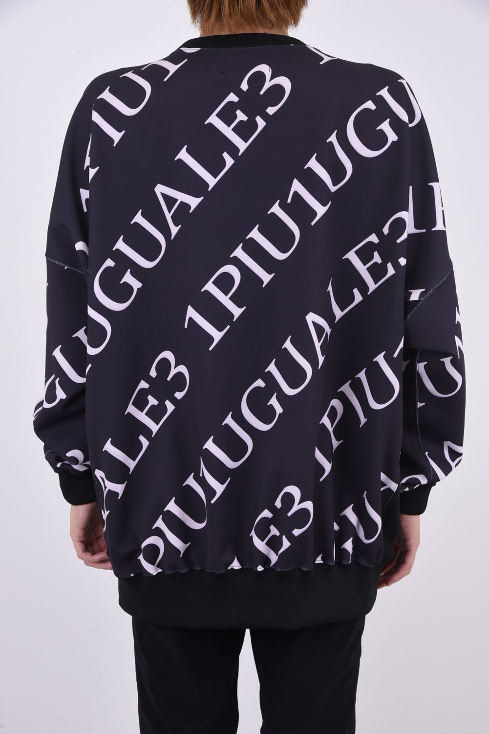 《1PIU1UGUALE3 RONE》 R[10] 113CRAZY JERSEY BIG CREW 113LOGOTEX / 113ロゴ クレイジージャージ クルーネック ブラック