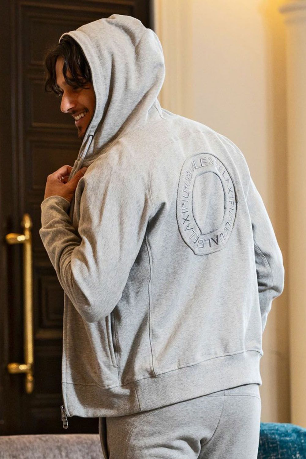 CIRCLE HOODIE / サークルロゴ ジップアップフーディー (グレー)