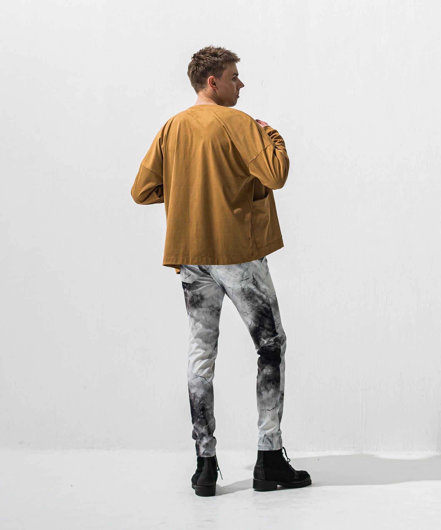 CHRIS EASY TUCK PANTS / ハイテンショントリコット スラックスイージータックパンツ (マーブルホワイト) (1月上旬入荷予定) ※オーダー締切:9月7日(月)17時