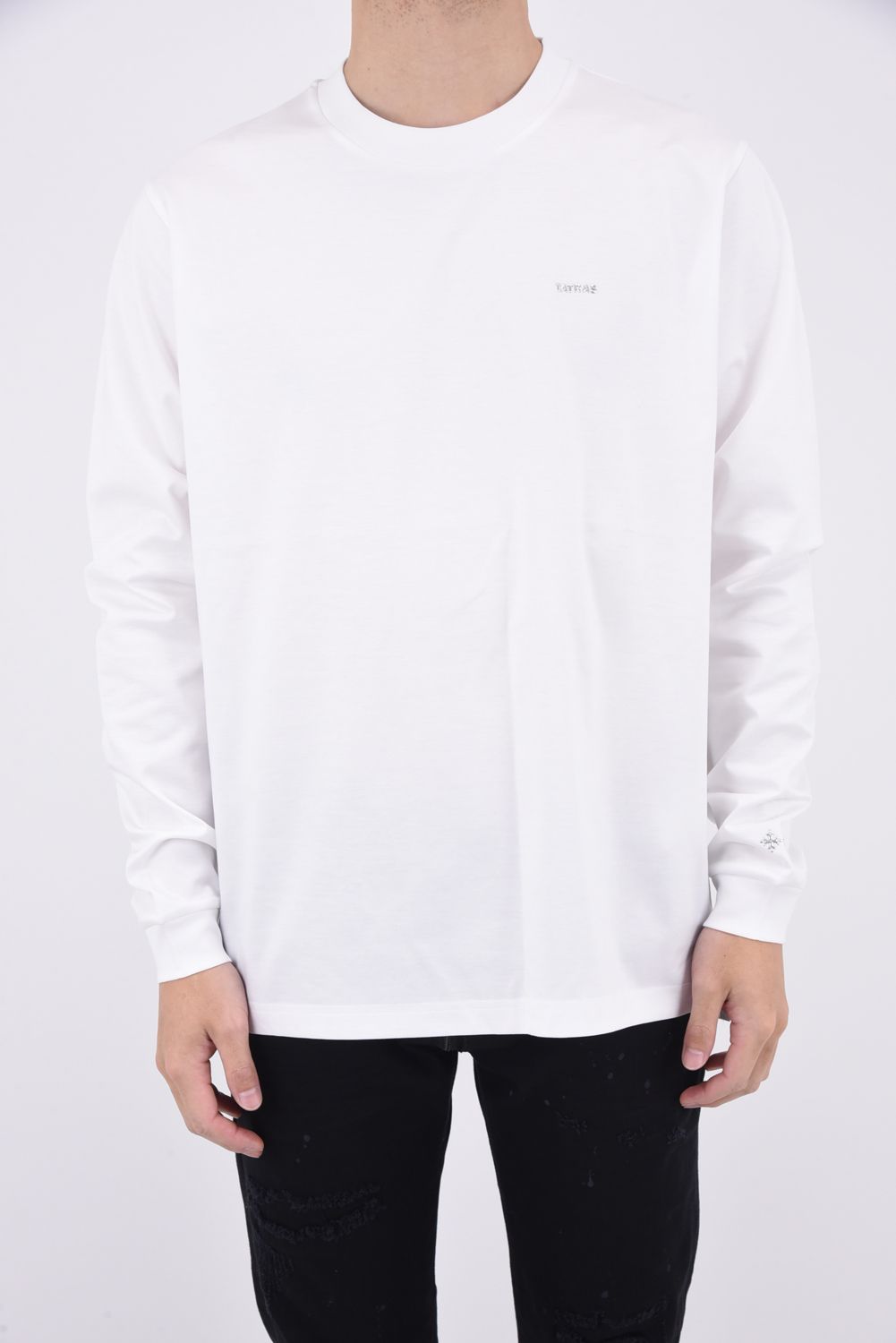 SICADO (シカード) / ロゴ クルーネック 長袖 Tシャツ ホワイト