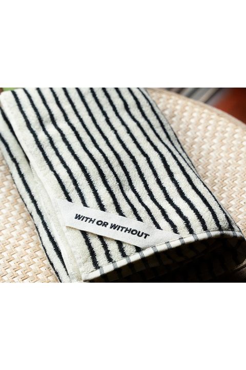 Bath Towel / シルク混 バスタオル (ホワイトストライプ)
