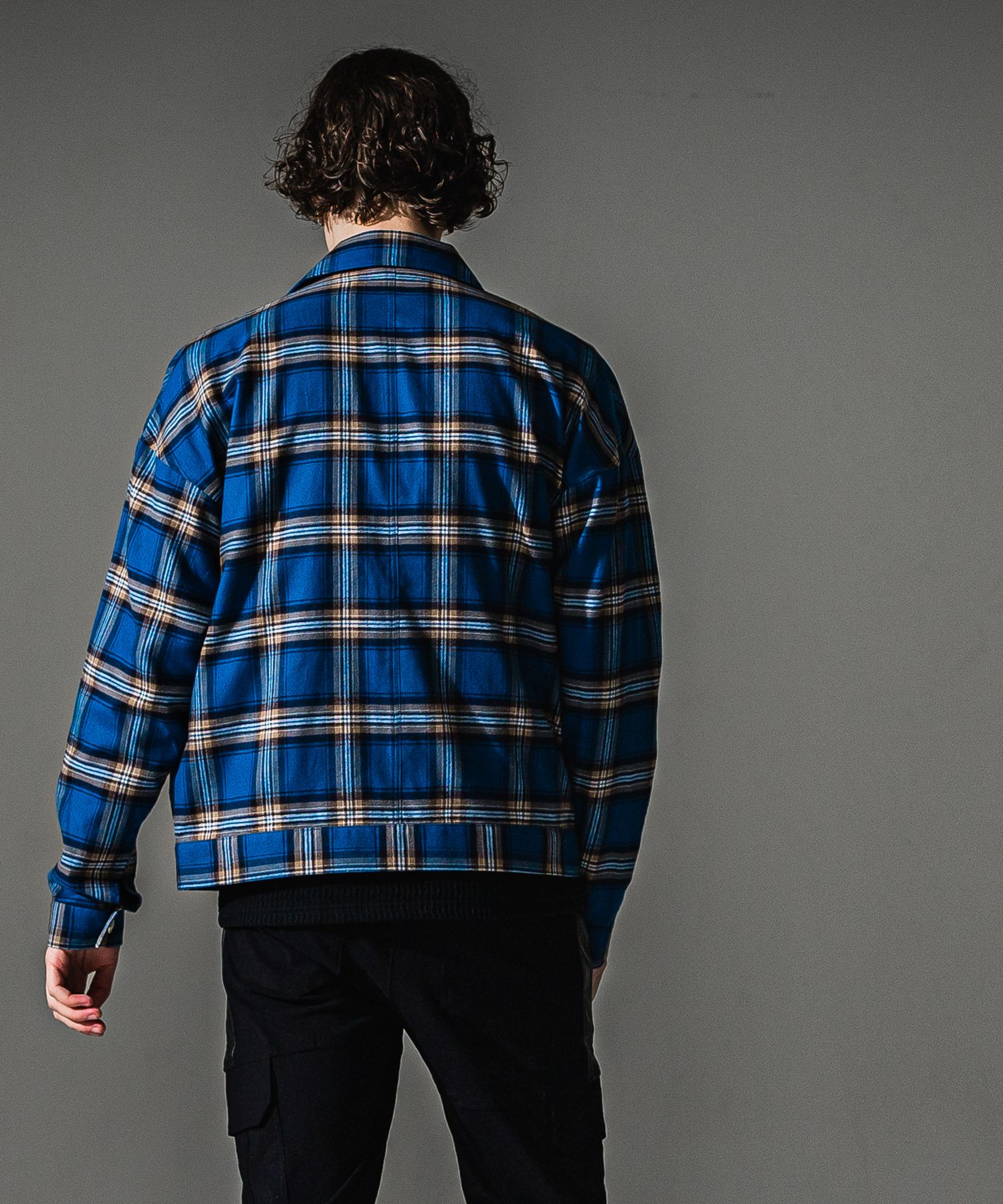 check shirt JK / チェック柄シャツ (ブルー) (8月末入荷予定) ※オーダー締切:5月23日(土)17時