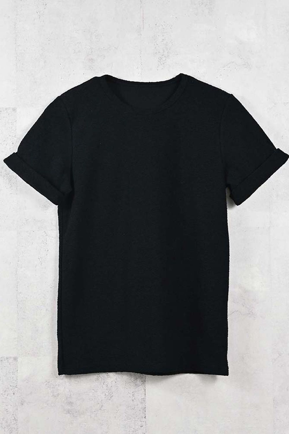 PILE ROLL UP TEE / パイル ロールアップ Tシャツ （ブラック） (4月中旬入荷予定) ※オーダー締切:2月15日(日)18時