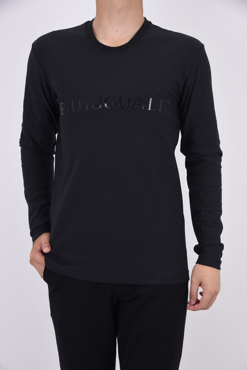 113 SPORT COMFORT HYBRID CUT L/S / 113ロゴ  プレミアム スムーストリコット ロングスリーブ ブラック
