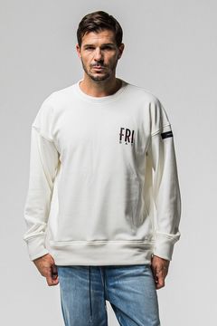 FRAIDAY STANDARD LOGO VELOURS FLEECE TRAINER / 裏ベロアフリース ロゴ ロングスリーブ トレーナー (ホワイト) (11月上旬入荷予定) ※オーダー締切：9月1日(月)18:00