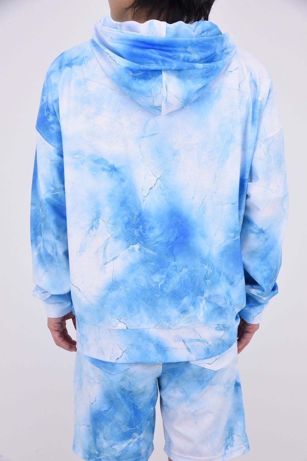 RUSH  OVER  ZIPUP HOODIE / ラッシュオーバー ジップアップパーカー マーブルブルー
