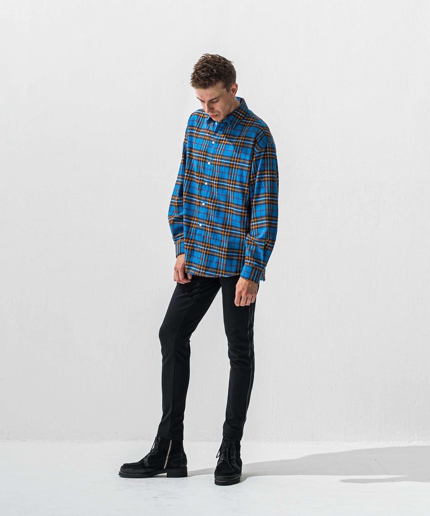 FLANNEL JACKSHIRTS  / オーガニックコットン フランネルシャツ (ブルー) (1月上旬入荷予定) ※オーダー締切:9月7日(月)17時