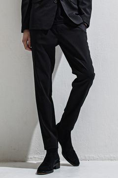 GAVIRIA SLACKS EASY PANTS / ドライタッチ エコレザーコインポケット スラックス型イージーパンツ (ブラック) (3月中旬入荷予定) ※オーダー締切12/13(土)17:00