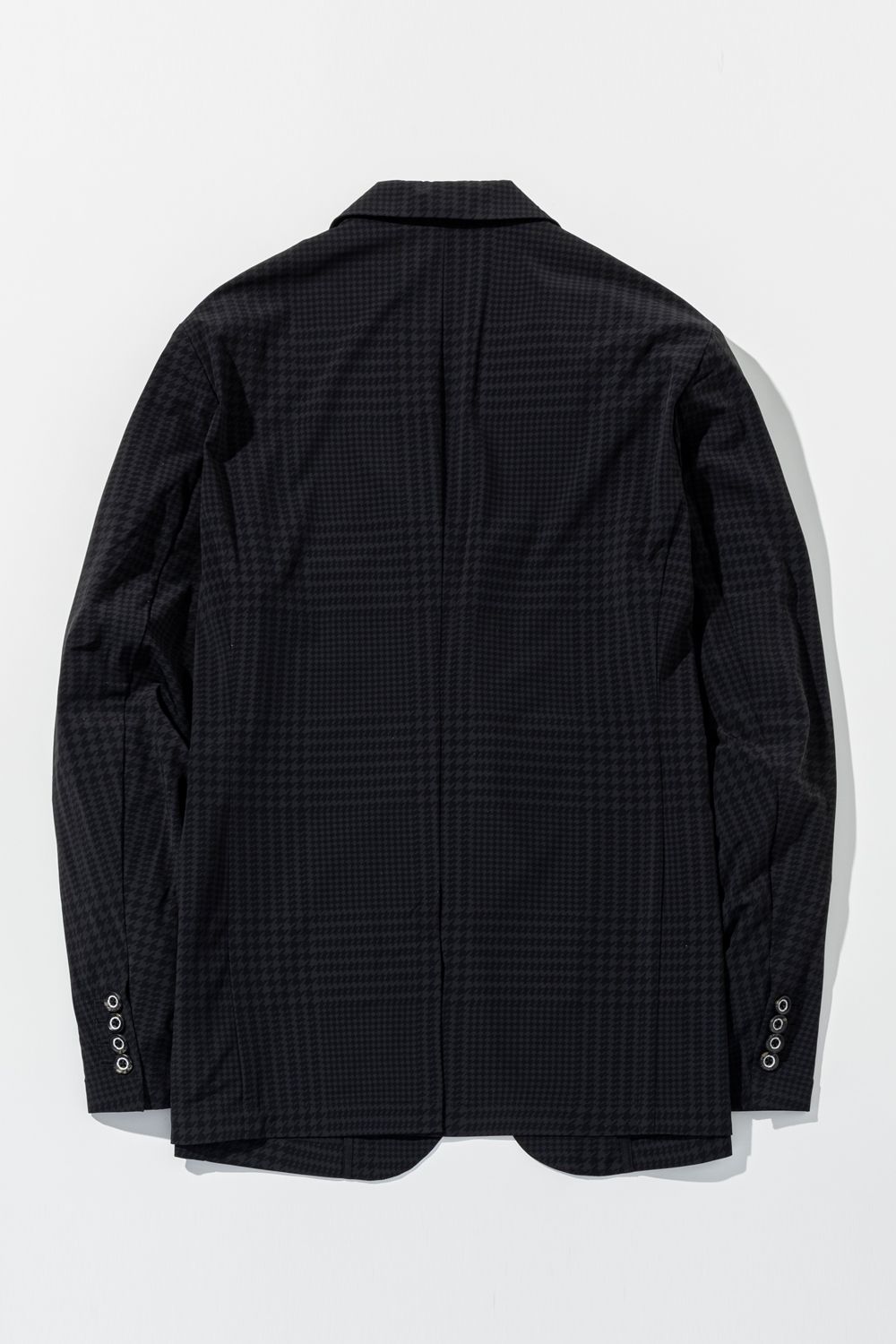 【26SS】 GLEN CHECK NYLON JACKET / グレンチェック テーラードシングルジャケット (チャコール/ブラック) (2月上旬入荷予定)