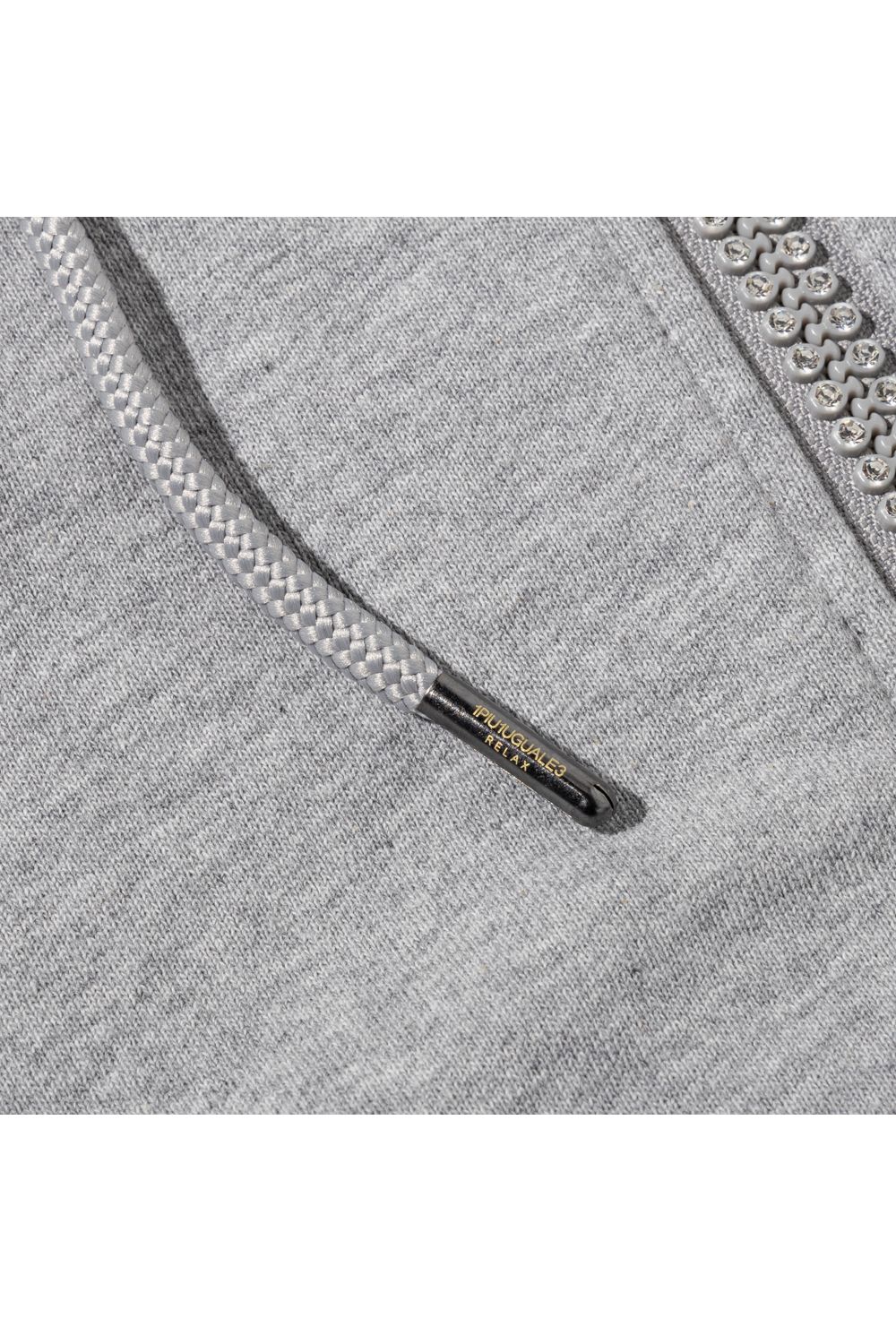 GLITTER ZIP + PLATE HOODIE / シルバーロゴプレートスウェットパーカー (グレー) (9月上旬入荷予定)