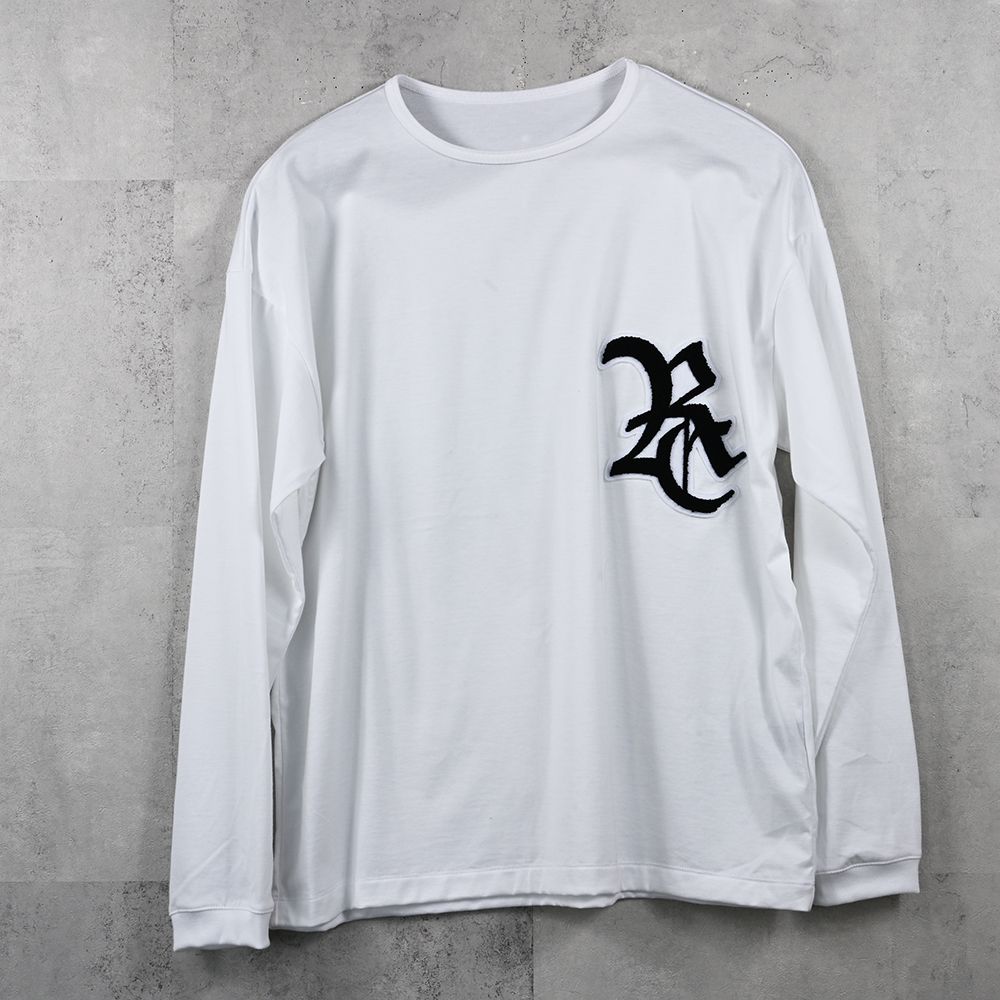 RC over longsleave Tee / RCロゴワッペン オーバーサイズ ロングスリーブTシャツ (ホワイト) (7月中旬入荷予定) ※オーダー締切:5月23日(土)17時