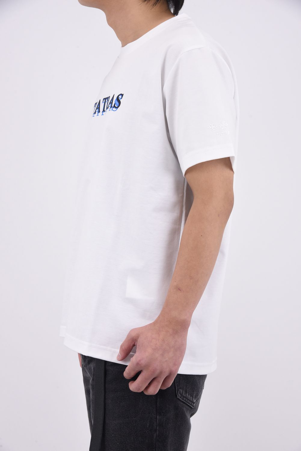 RISTEN (リステン) / 刺繍風ブランドロゴ クルーネック Tシャツ ホワイト