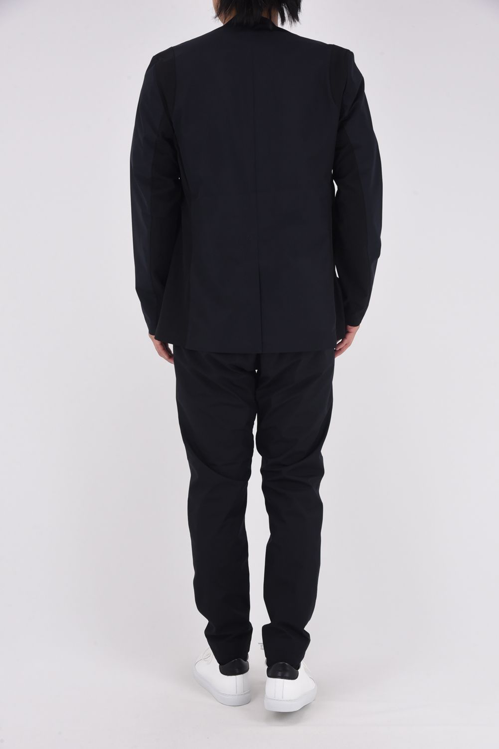 【+phenix】 NO COLLAR JACKET & SLACKS / WINDSTOPPER® PRODUCTS BY GORE-TEX LABS ノーカラージャケット&スラックスセットアップ (ブラック)