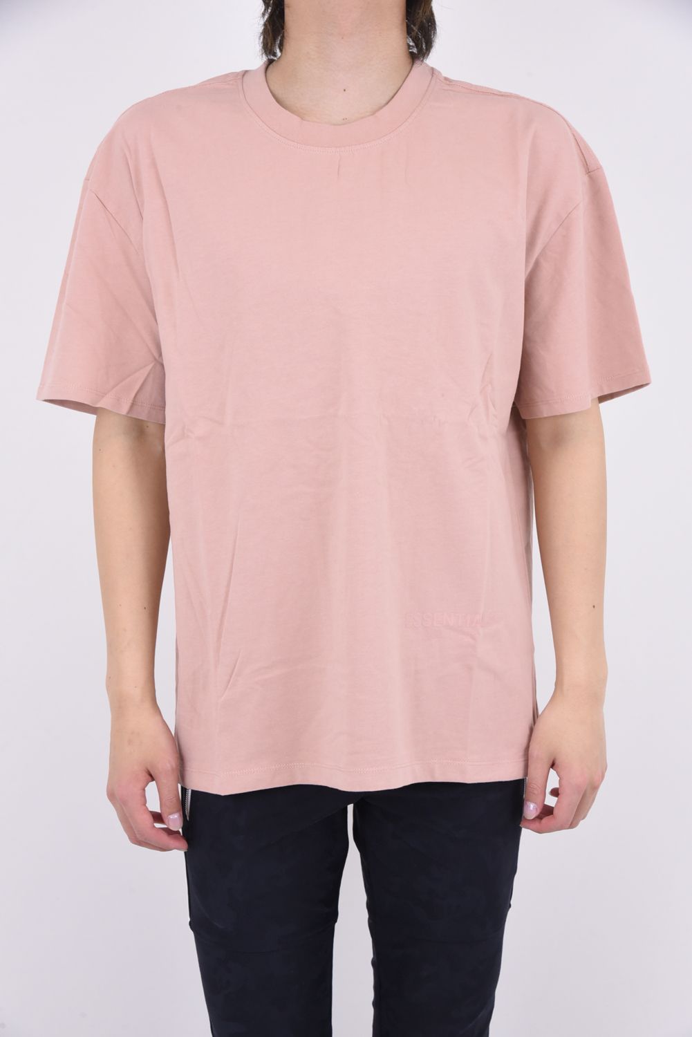 FOG ESSENTIALS BOXY T-SHIRT / リフレクタープリント クルーネック 半袖 プリントTシャツ ピンク - S