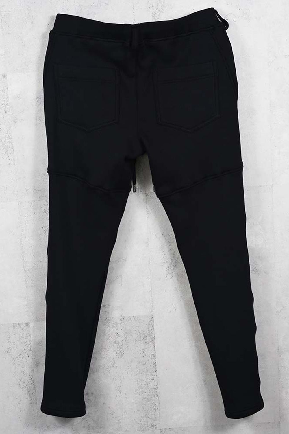 VELOURS FLEECE TYLER PANTS / ベロアフリースボア スキニータイト サイドライン イージーパンツ (ブラック) (11月中旬入荷予定) ※オーダー締切：9月1日(月)18:00