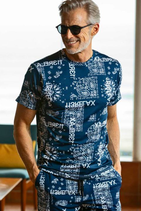 ALOHA PAISLEY T-SHIRTS / ペイズリー柄 半袖ラッシュガード ネイビー