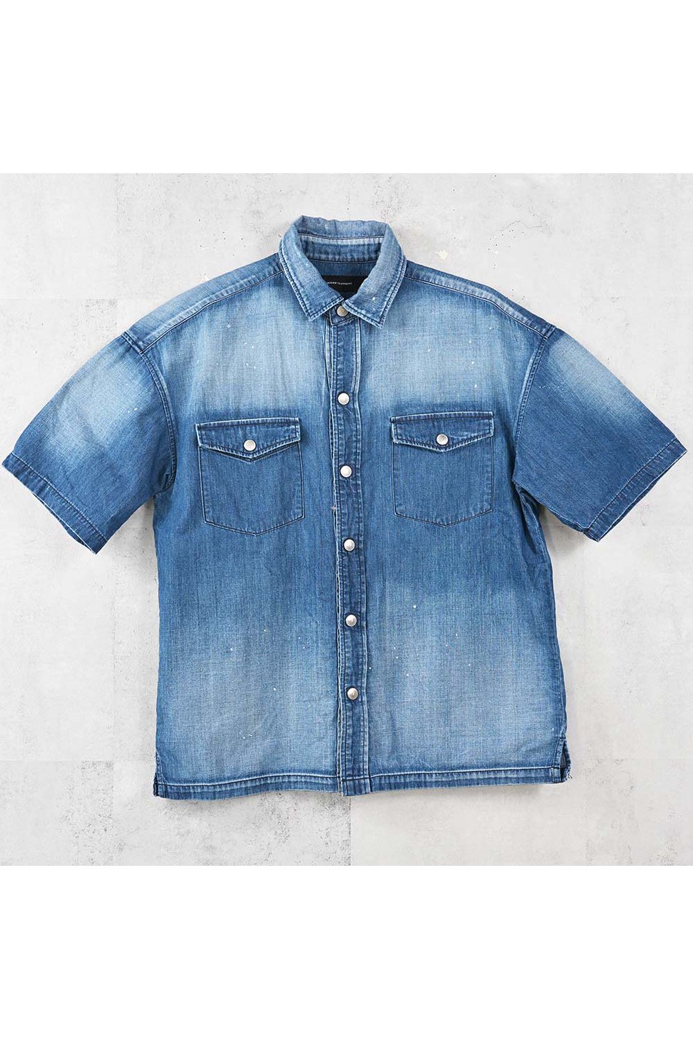 HALF DENIM SHIRTS / ハーフスリーブ デニムシャツ （ダークインディゴ） (6月上旬入荷予定) ※オーダー締切:2月15日(日)18時