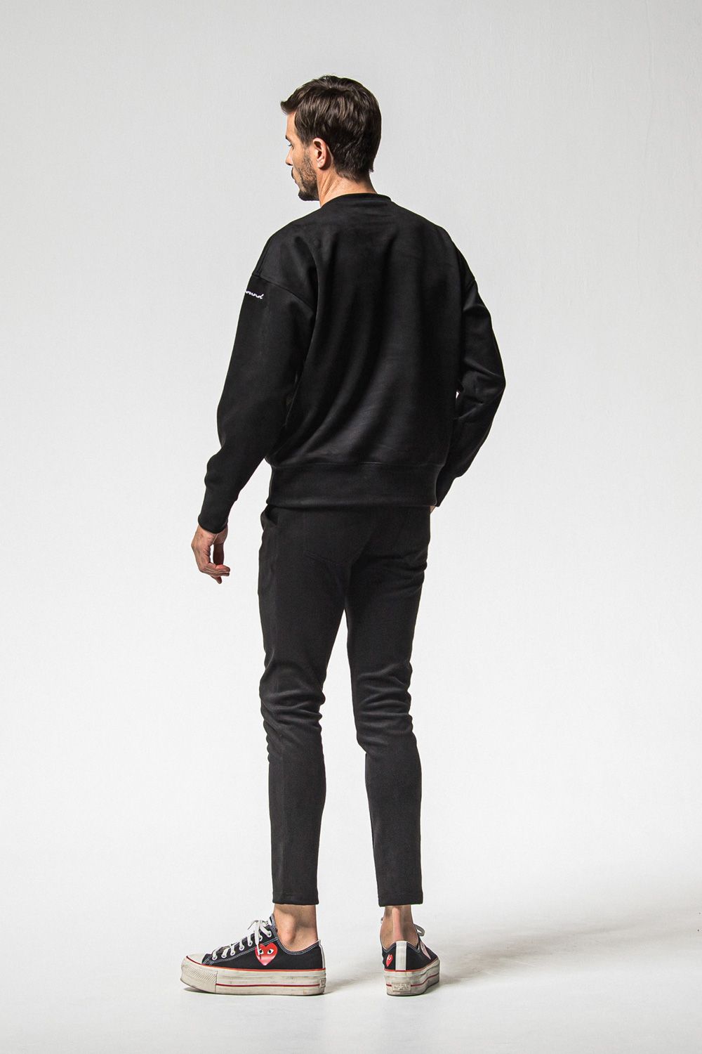 CHRIS EASY HEAT TUCK PANTS / スウェードジャージー スラックスイージータックパンツ (ブラック) (1月上旬入荷予定) ※オーダー締切：9月1日(月)18:00