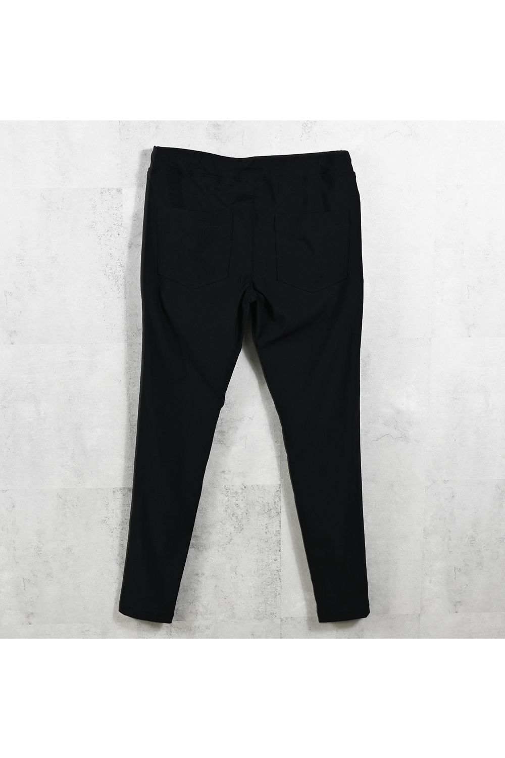 EDGE NYLON PT / 【定番】 ナイロンマイクロファイバー エコレザーライン スキニーイージーパンツ (ブラック/ホワイト) (4月末入荷予定) ※オーダー締切:2月15日(日)18時