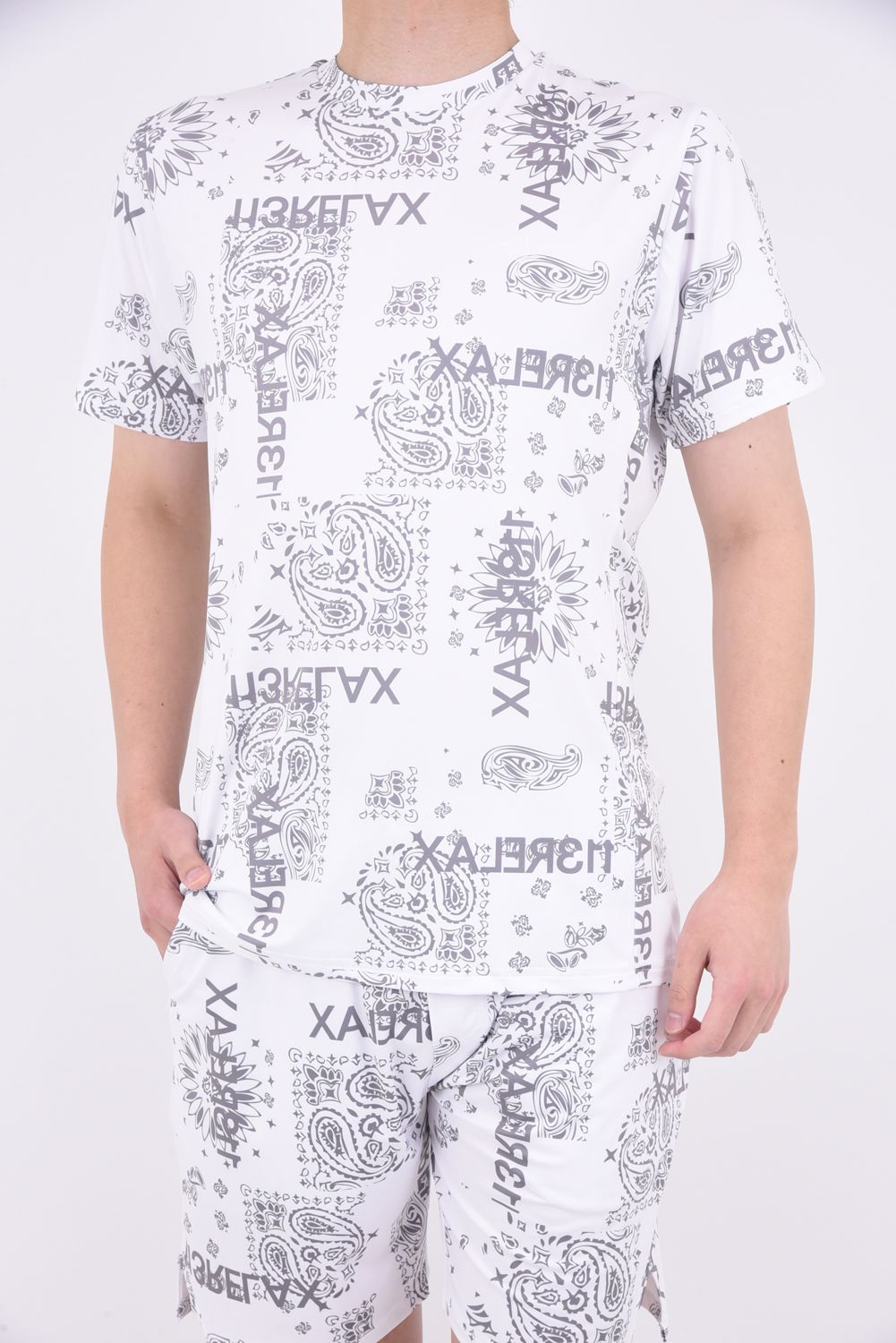 ALOHA PAISLEY T-SHIRTS / ペイズリー柄 半袖ラッシュガード ホワイト