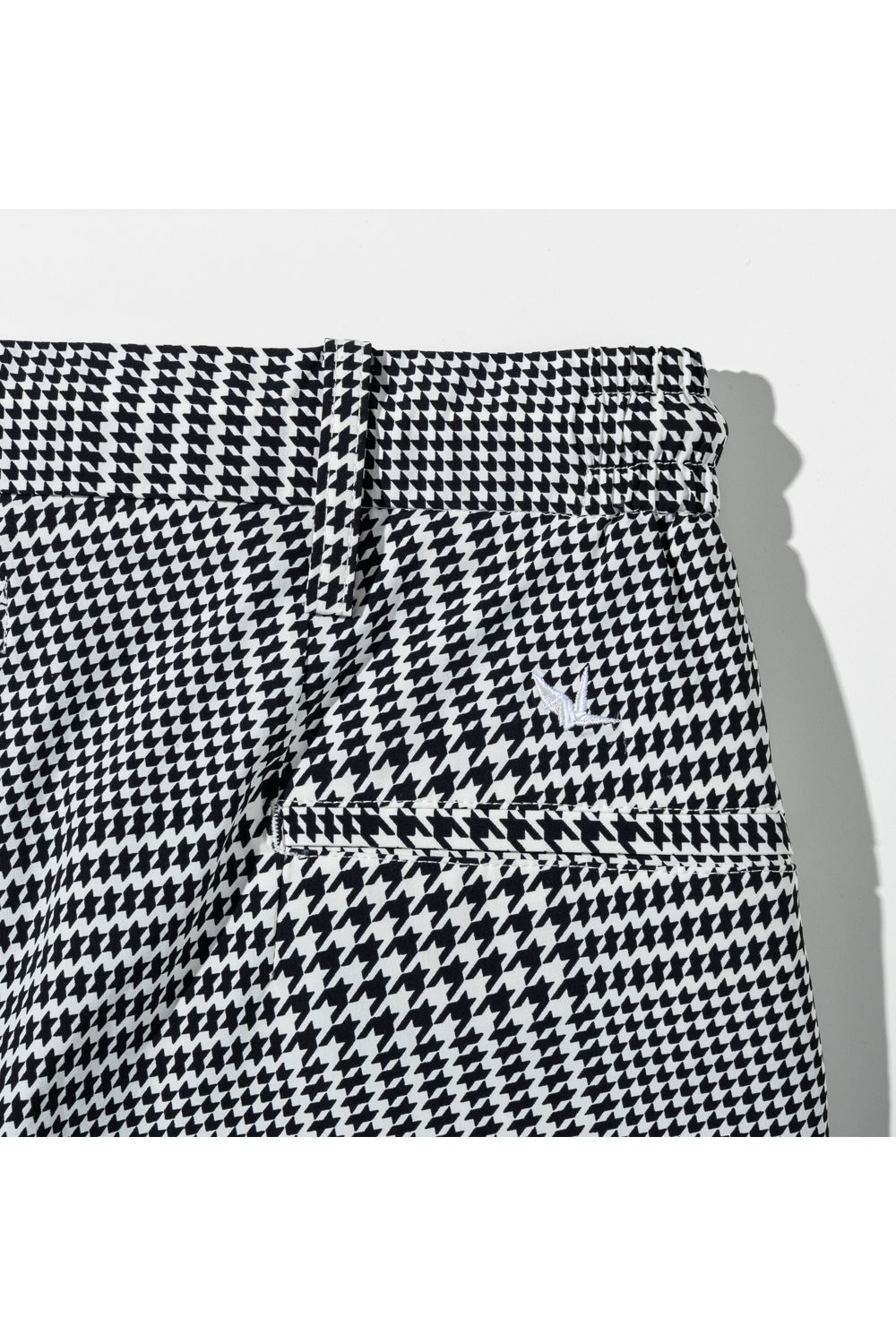 【26SS】 GLEN CHECK NYLON SLACKS / グレンチェック イージースラックス (ホワイト/ブラック) (2月上旬入荷予定)