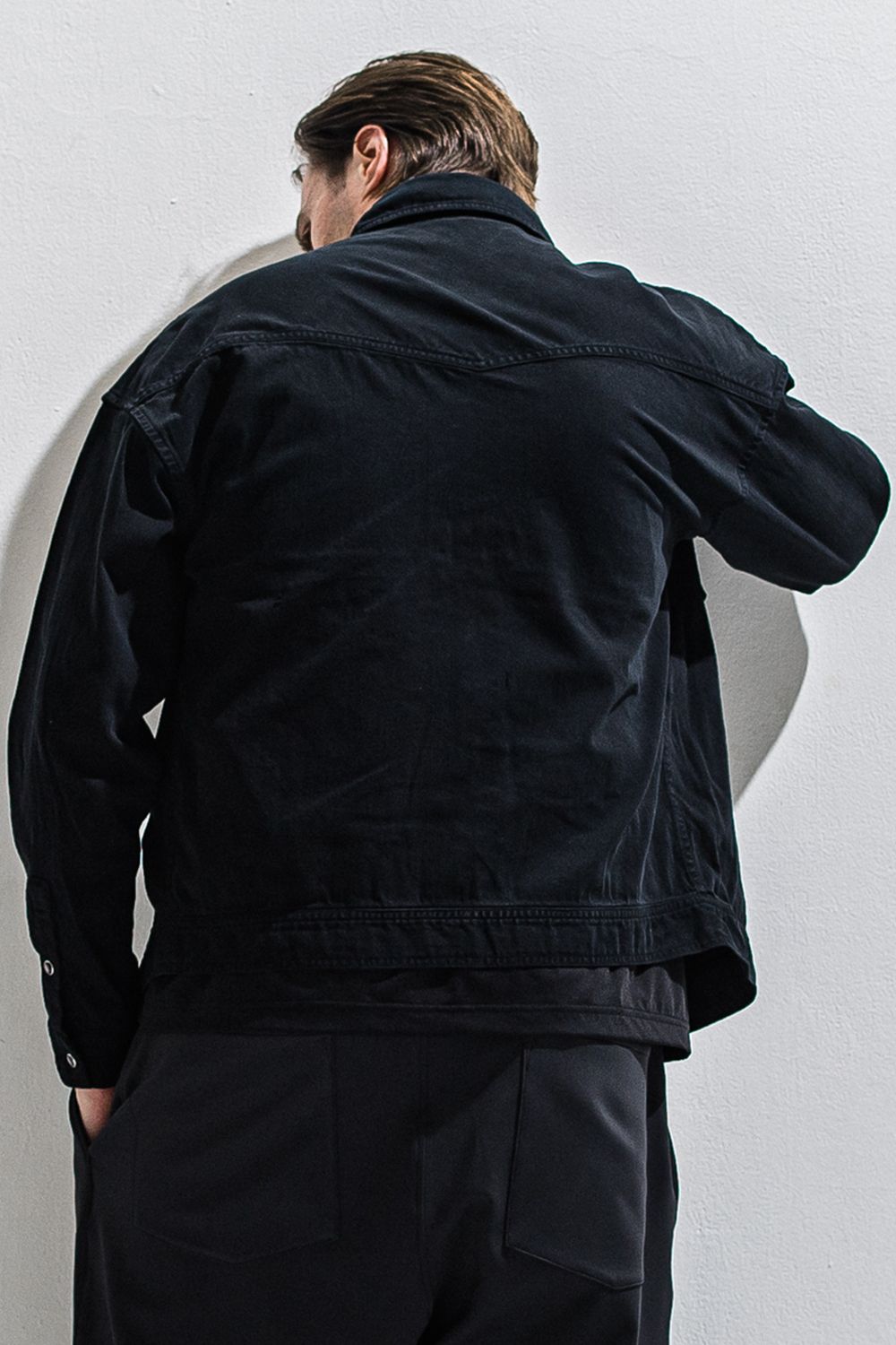 WESTAN JK / ヴィンテージダンガリー生地 ウエスタンシャツジャケット (ブラック) (3月中旬入荷予定) ※オーダー締切12/13(土)17:00