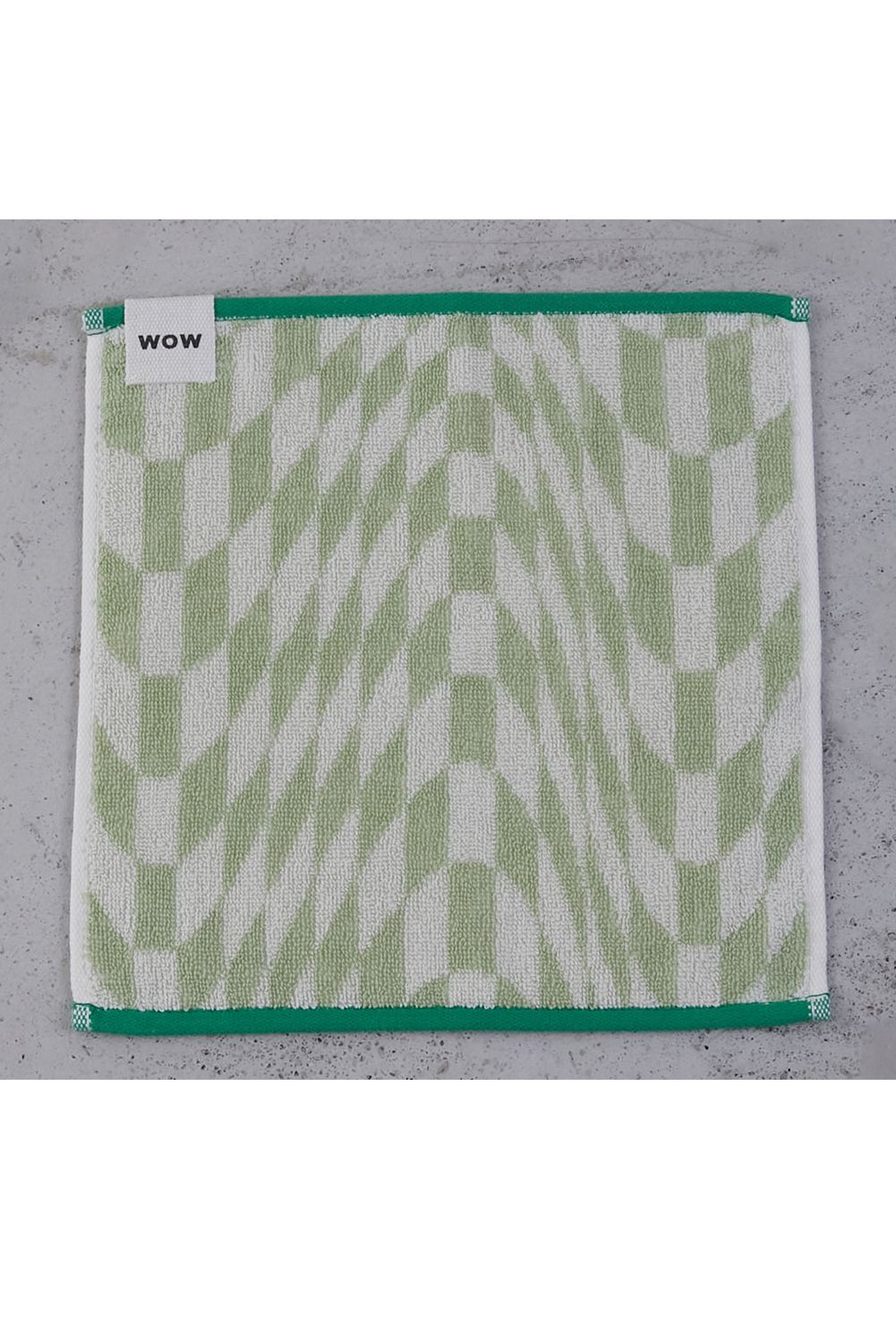 Check Hand Towel / シルク混 チェック ハンドタオル (グリーン)
