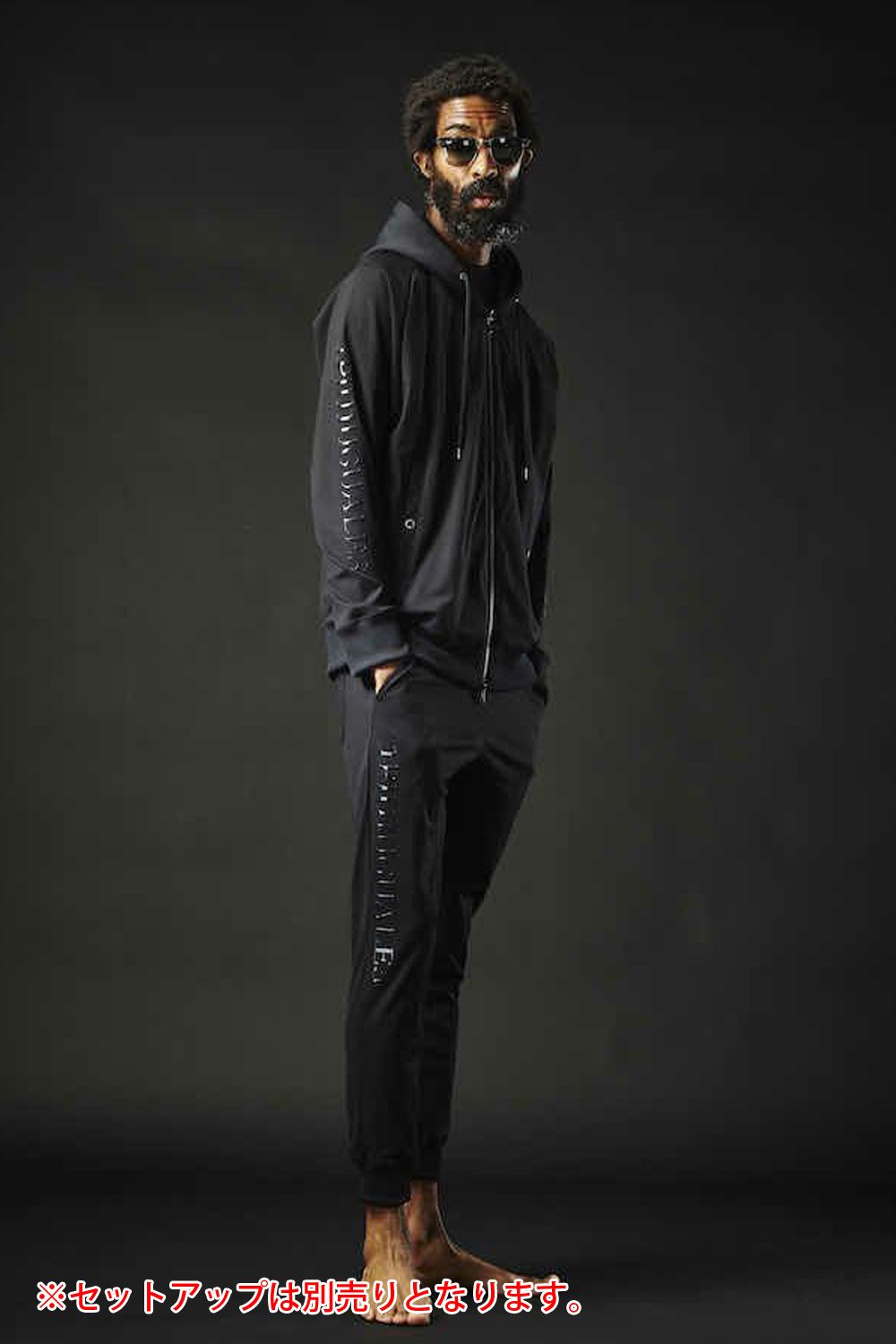 113SPORT COMFORTABLE TAG SOLID RIB / 113ロゴ ストレッチ リブパンツ ブラック