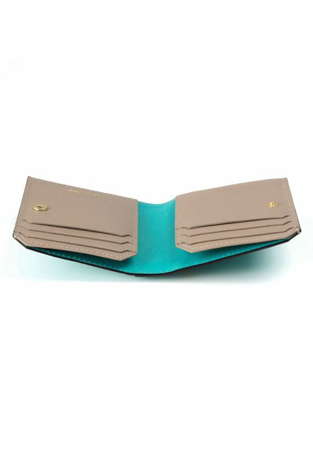 【残り1点】 CARD WALLET / LA501GT ゴートレザー 二つ折りスマートカードウォレット アクアティック / ベージュ