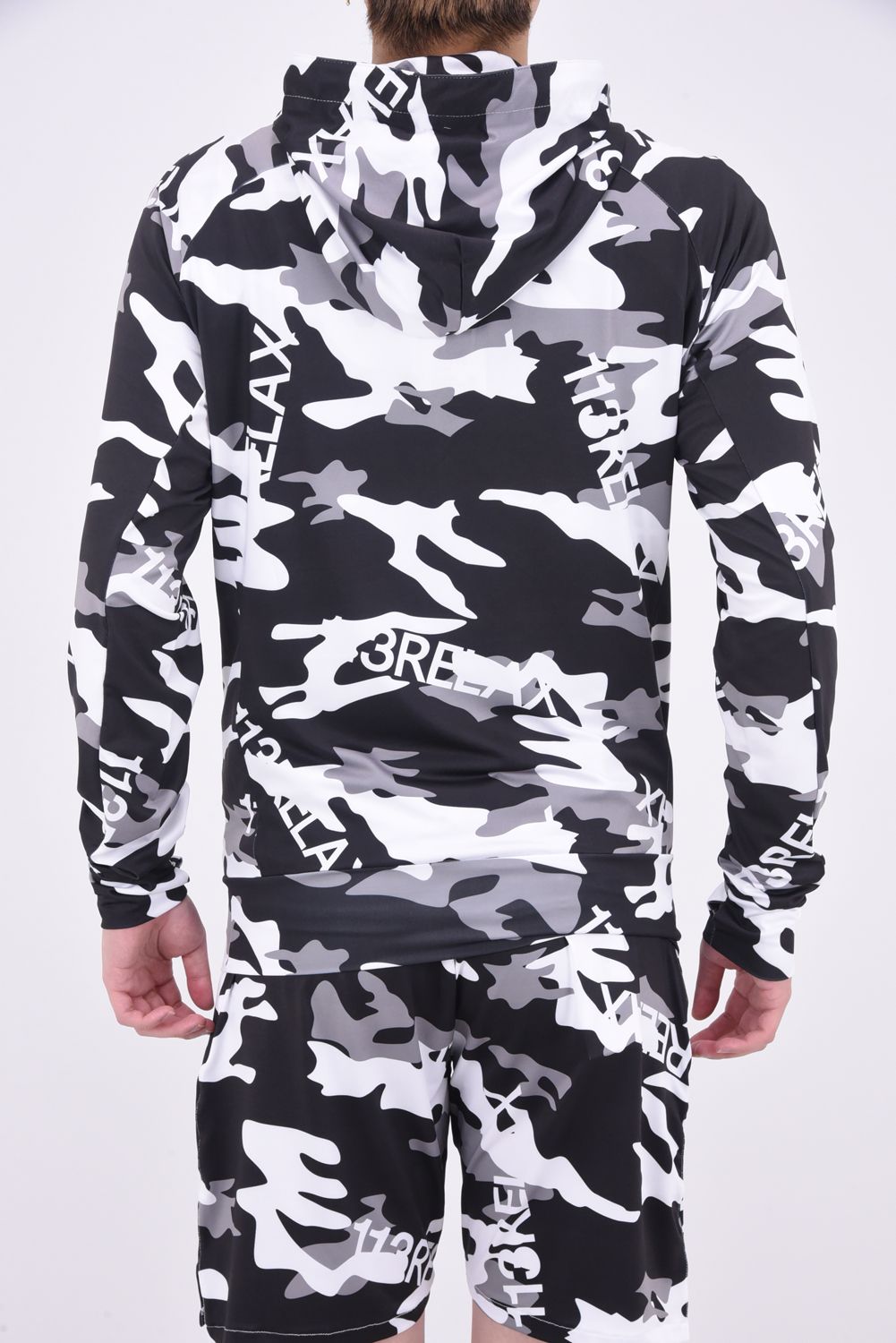 CAMO LOGO HOODIE / オリジナルカモフラ柄 ラッシュガードパーカー ブラック