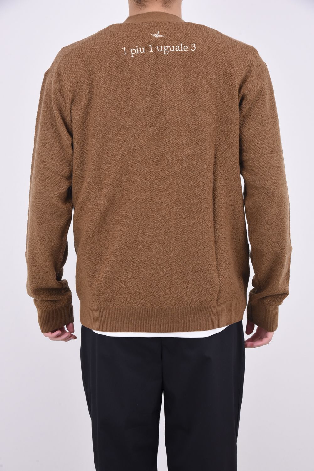YURUFUWA CARDIGAN / メリノウール バックロゴ カーディガン キャメル