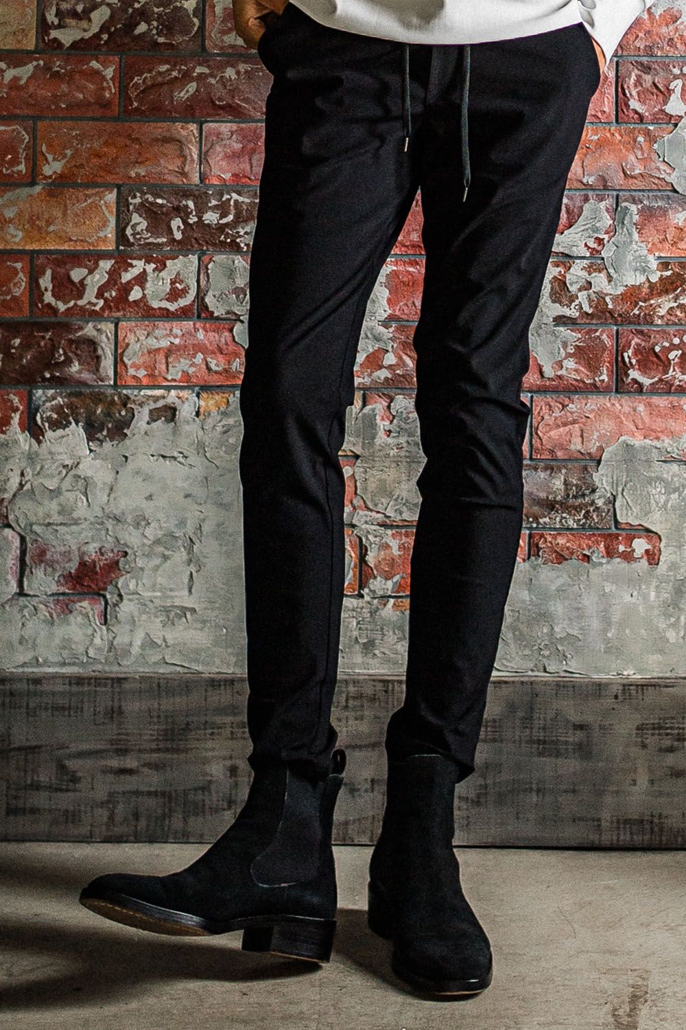CHRIS EASY PANTS / 【定番】高機能ナイロン マイクロファイバー スラックス イージーパンツ ナイロンブラック