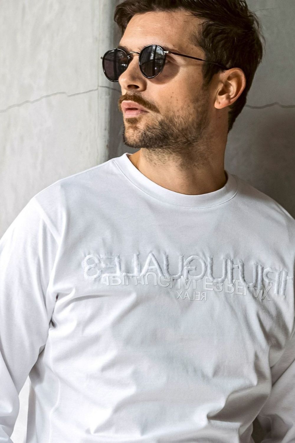 APPLIQUE LONG T-SHIRT / アップリケ ロングTシャツ (ホワイト)