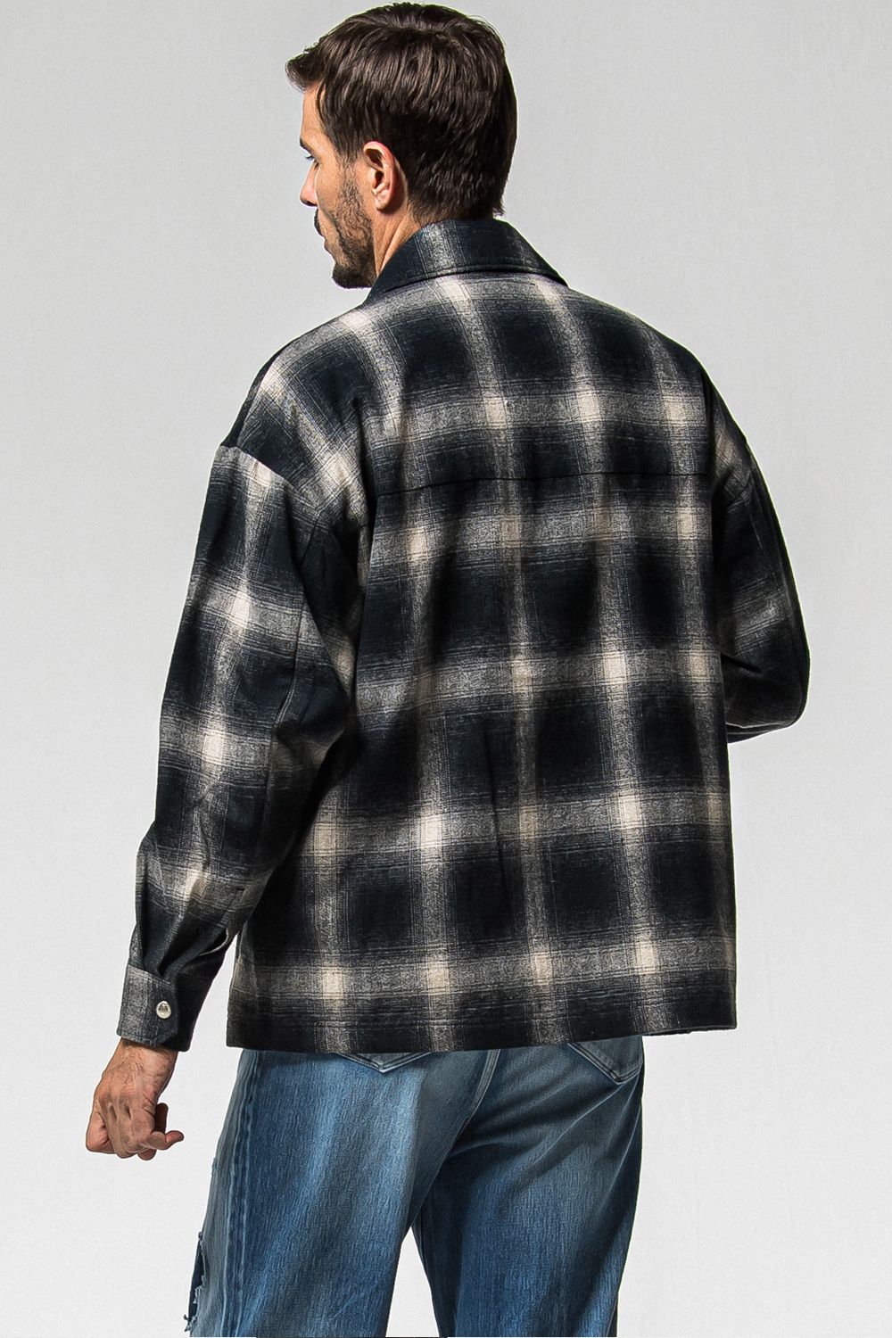 FLANNEL CHECK JK / フランネル チェック ジャケット (ブラック) (10月中旬入荷予定) ※オーダー締切：9月1日(月)18:00