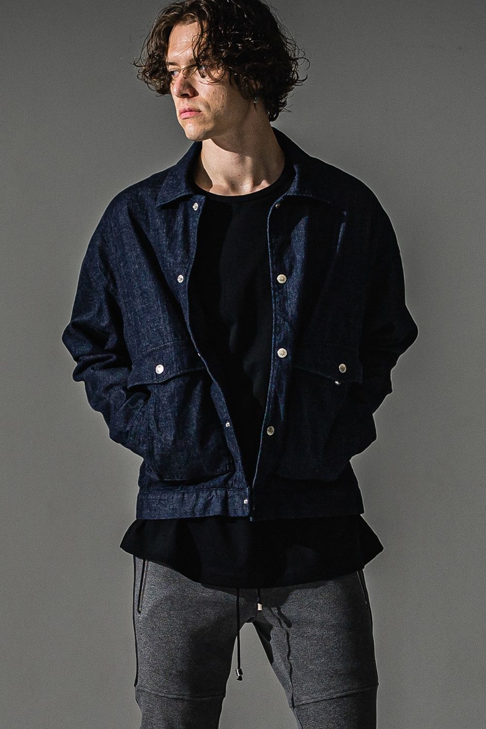 LDENIM AG flight jk / ダンガリー素材 デニムシャツジャケット (インディゴワンウォッシュ)