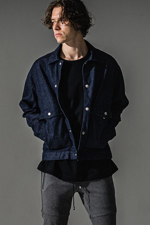 LDENIM AG flight jk / ダンガリー素材 デニムシャツジャケット (インディゴワンウォッシュ)