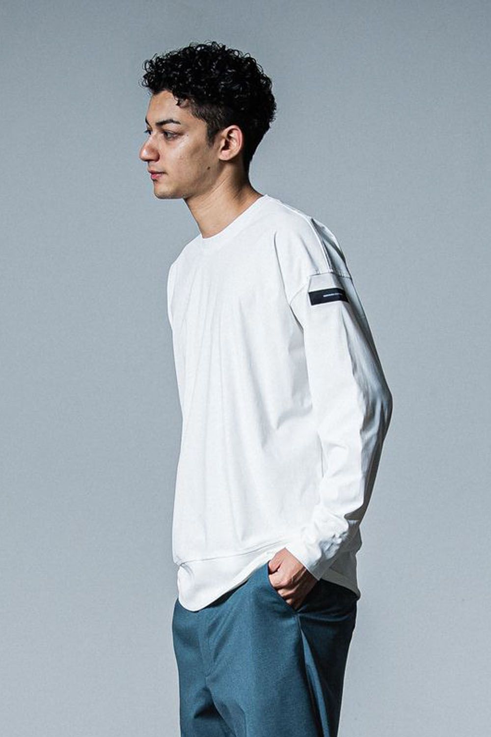 NYLON LONG SLEEVE / ロングスリーブ クルーネック オーバーサイズトレーナー ホワイト