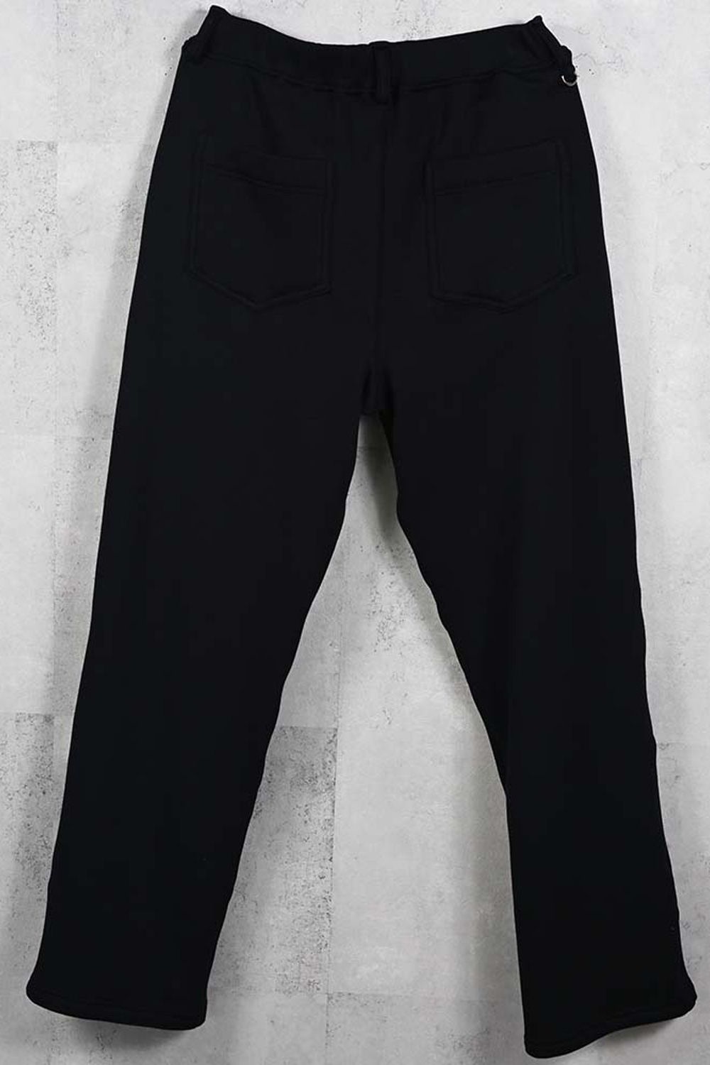 VELOURS FLEECE WIDE TUCK PANTS / 裏起毛 ベロアフリース セミワイド ワンタック イージーパンツ (ブラック) (11月中旬入荷予定) ※オーダー締切：9月1日(月)18:00