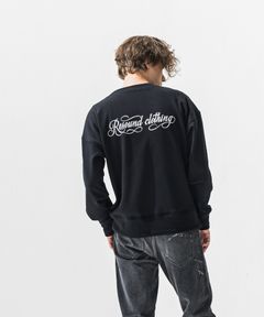 PIN ST RC VELOURS FLEECE DROP TRAINER / ピンストライプロゴ 裏起毛 ルーズトレーナー (ブラック) (11月上旬入荷予定) ※オーダー締切:9月7日(月)17時