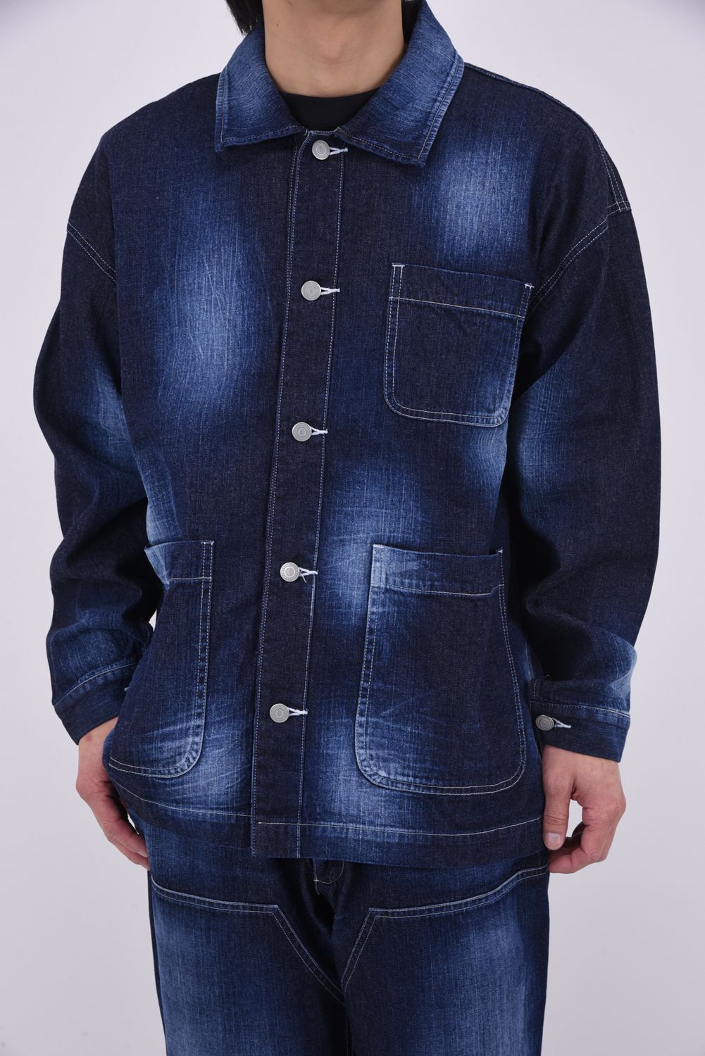 【26SS 39th】 RC COVER ALL / ライトデニム カバーオールジャケット (ダークインディゴ)
