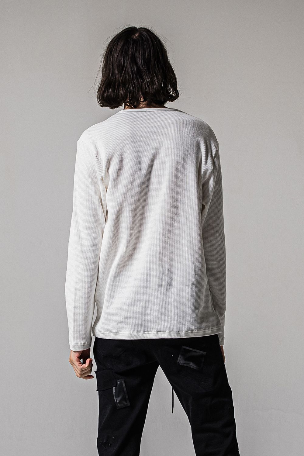 WAFFLE HENRY TEE / ワッフル ヘンリーTシャツ (ホワイト) (1月中旬入荷予定)