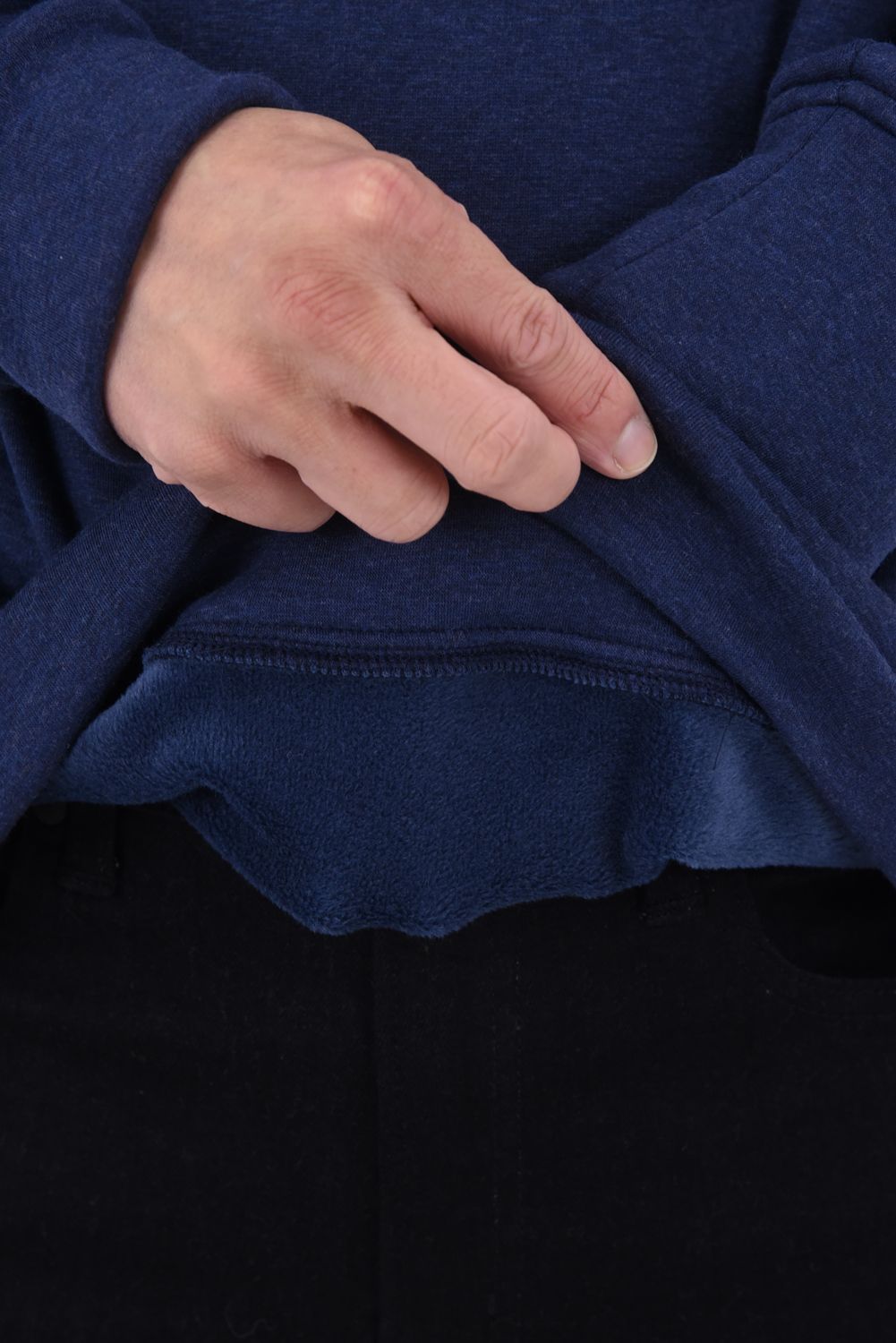 VELOURS FLEECE DORP TRAINER / アイコンロゴ 裏起毛 ルーズトレーナー ネイビー