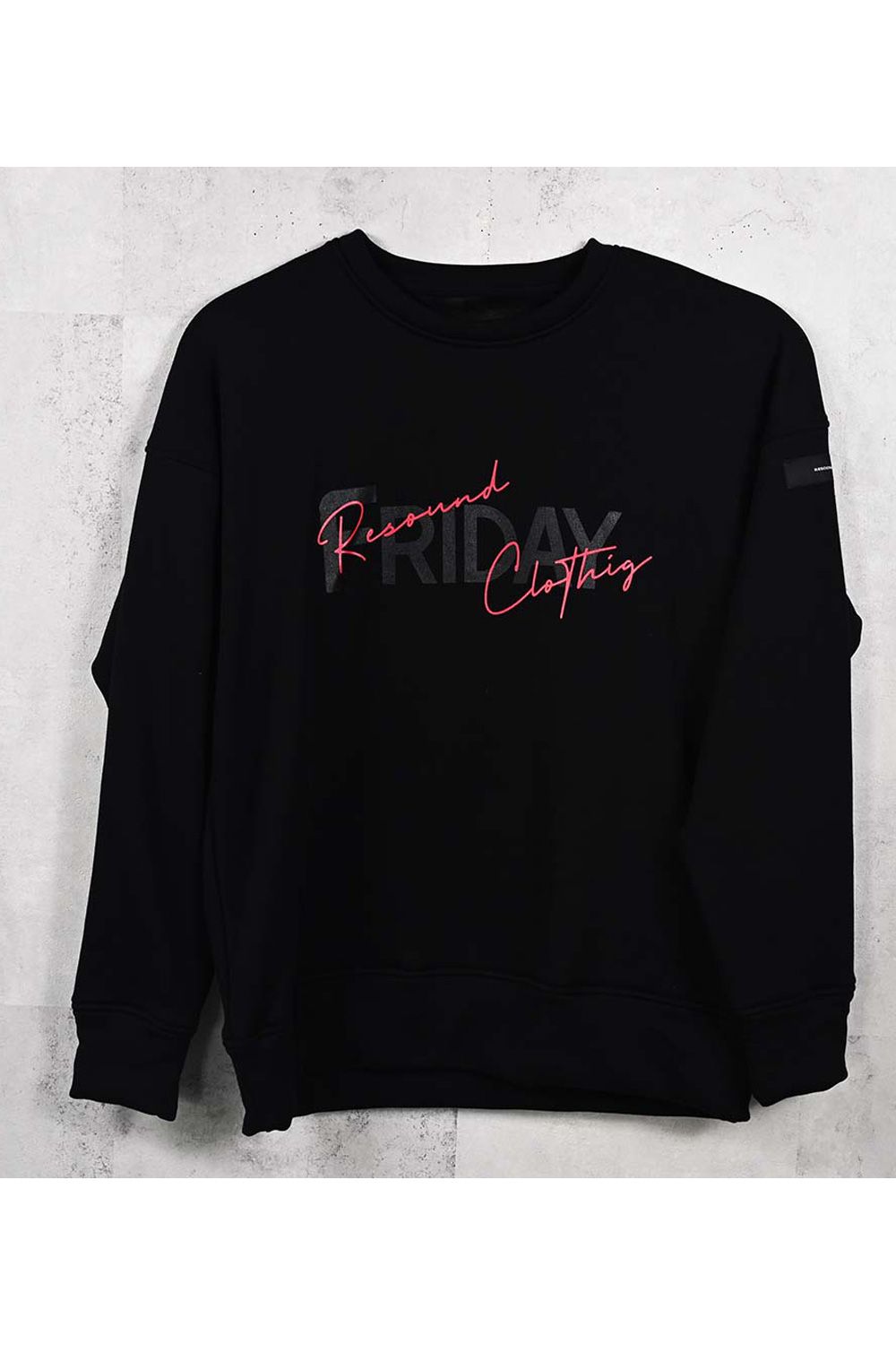 FRAIDAY OLD LOGO VELOURS FLEECE TRAINER / 裏ベロアフリース ロゴ ロングスリーブ トレーナー (ブラック) (11月上旬入荷予定) ※オーダー締切：9月1日(月)18:00