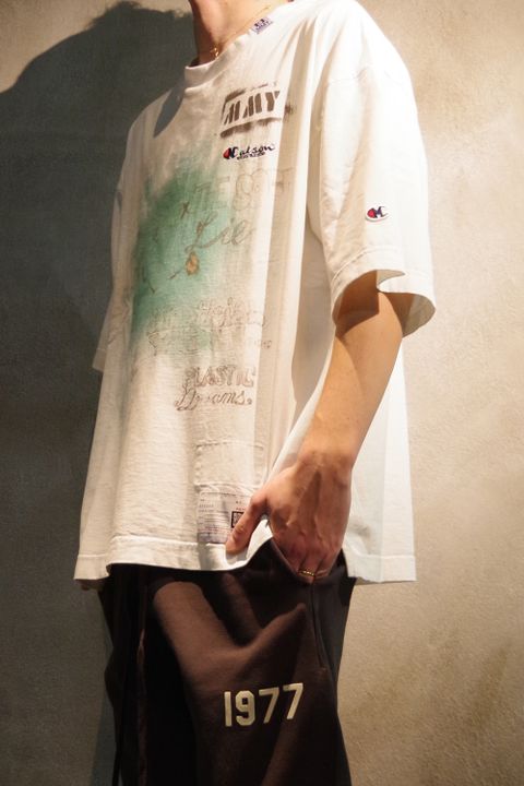 PRINTED TEE 5 / インクジェクトプリント クルーネック 半袖Tシャツ ホワイト