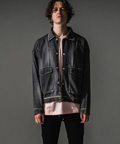 LDENIM AG flight jk / ダンガリー素材 デニムシャツジャケット (ブラックユーズド) (8月中旬入荷予定) ※オーダー締切:5月23日(土)17時