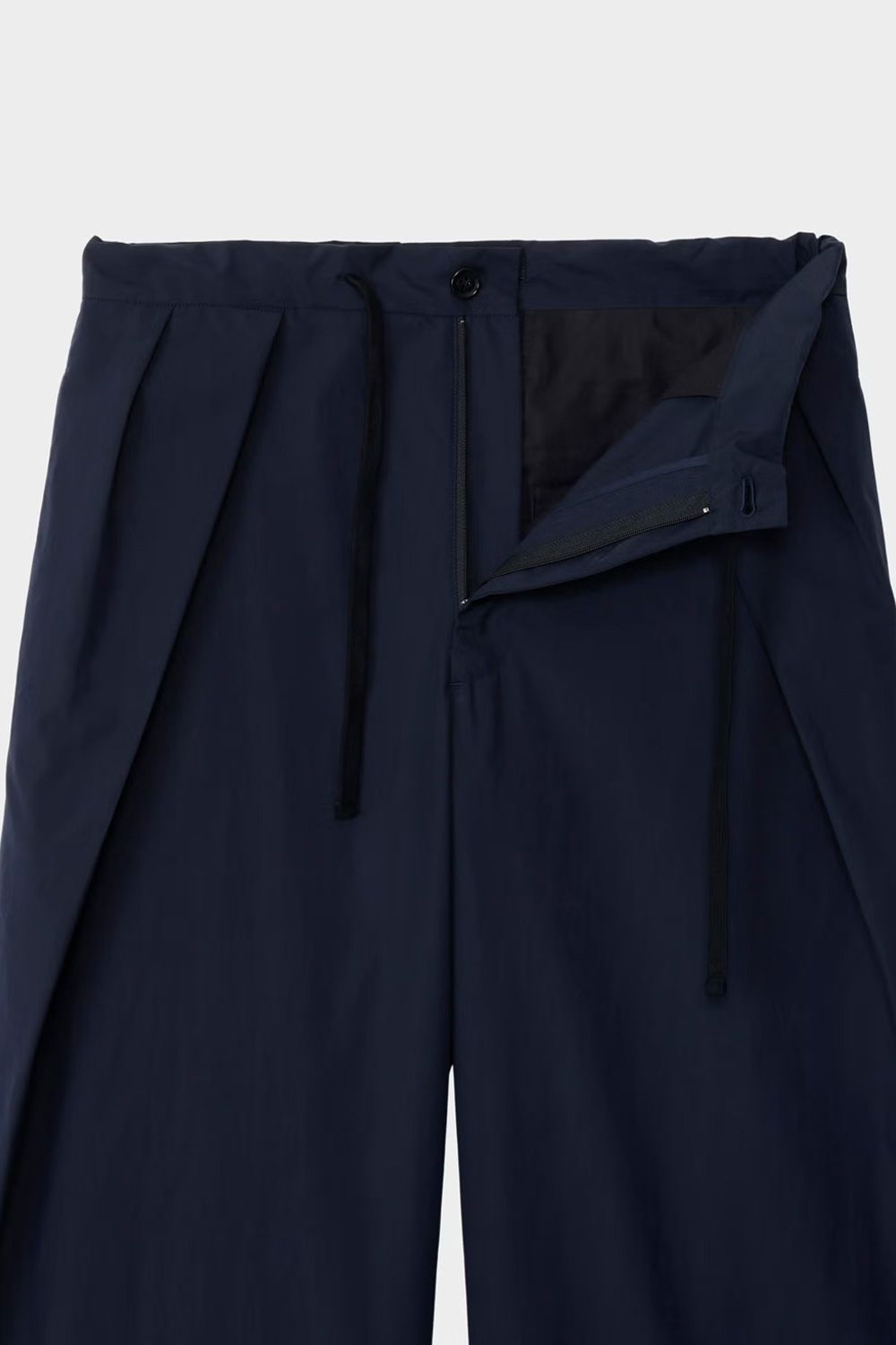 DRAWSTRING WIDE TROUSERS / ドローストリング ワイドパンツ (ネイビー）